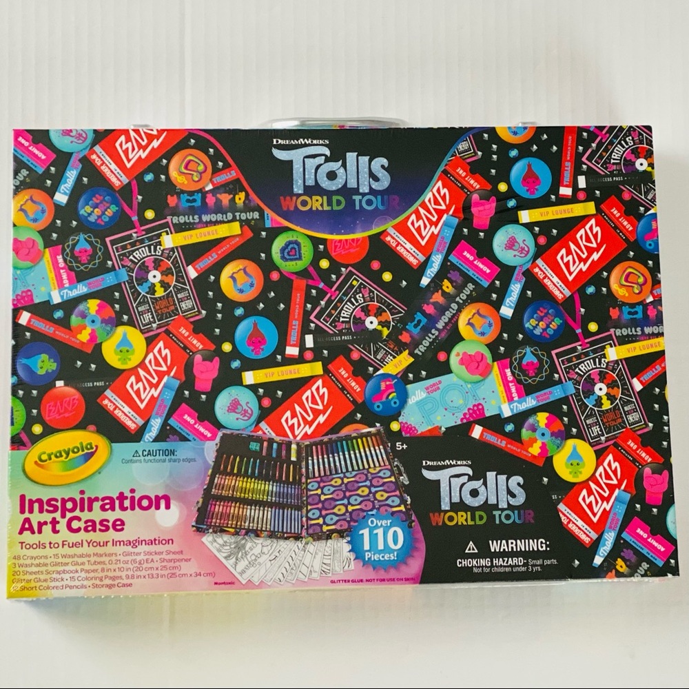 Crayola Trolls Kids World Tour Inspiration Art Case Drawing Set Girls